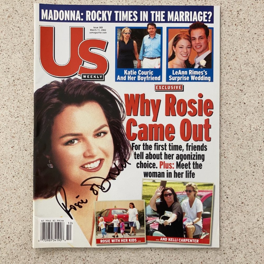 Signed ROSIE O'DONNELL US Magazine Autographed  2002 Kelli Carpenter